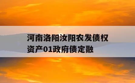 河南洛阳汝阳农发债权资产01政府债定融