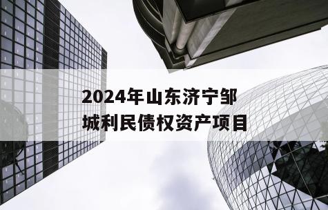 2024年山东济宁邹城利民债权资产项目