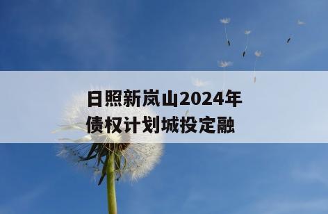 日照新岚山2024年债权计划城投定融