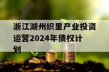 浙江湖州织里产业投资运营2024年债权计划