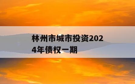 林州市城市投资2024年债权一期