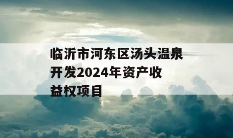 临沂市河东区汤头温泉开发2024年资产收益权项目