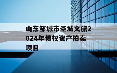 山东邹城市圣城文旅2024年债权资产拍卖项目