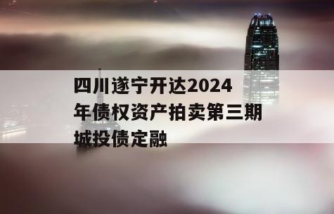 四川遂宁开达2024年债权资产拍卖第三期城投债定融
