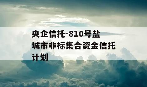 央企信托-810号盐城市非标集合资金信托计划