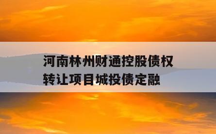 河南林州财通控股债权转让项目城投债定融