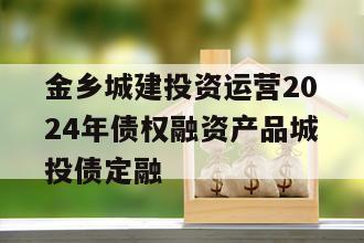 金乡城建投资运营2024年债权融资产品城投债定融