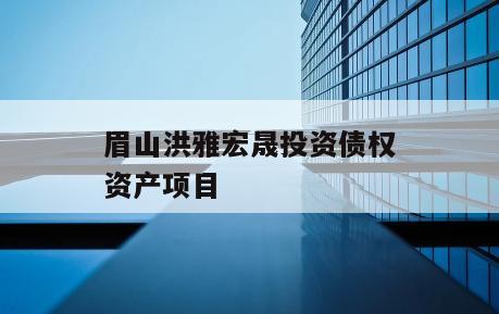 眉山洪雅宏晟投资债权资产项目