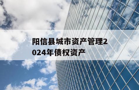 阳信县城市资产管理2024年债权资产