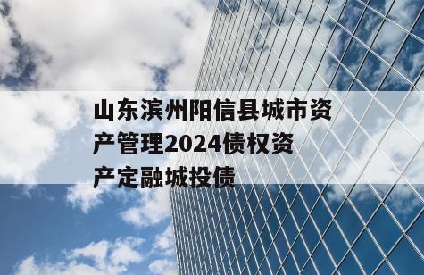 山东滨州阳信县城市资产管理2024债权资产定融城投债