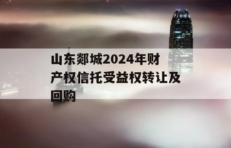 山东郯城2024年财产权信托受益权转让及回购