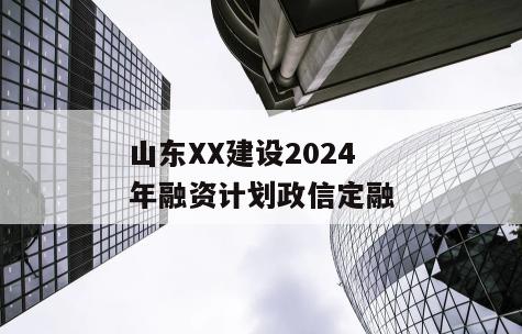 山东XX建设2024年融资计划政信定融