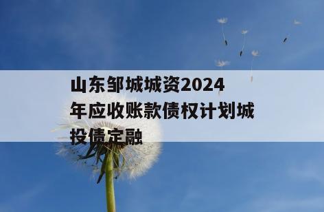 山东邹城城资2024年应收账款债权计划城投债定融