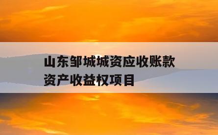 山东邹城城资应收账款资产收益权项目