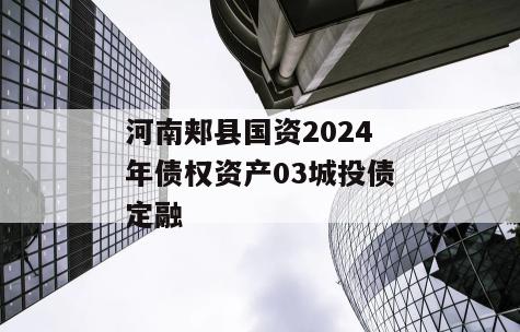 河南郏县国资2024年债权资产03城投债定融