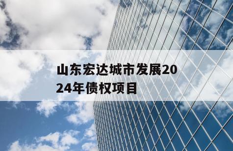 山东宏达城市发展2024年债权项目