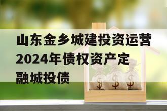 山东金乡城建投资运营2024年债权资产定融城投债