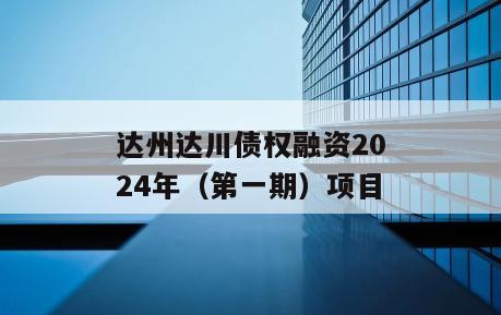 达州达川债权融资2024年（第一期）项目