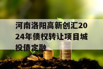 河南洛阳高新创汇2024年债权转让项目城投债定融
